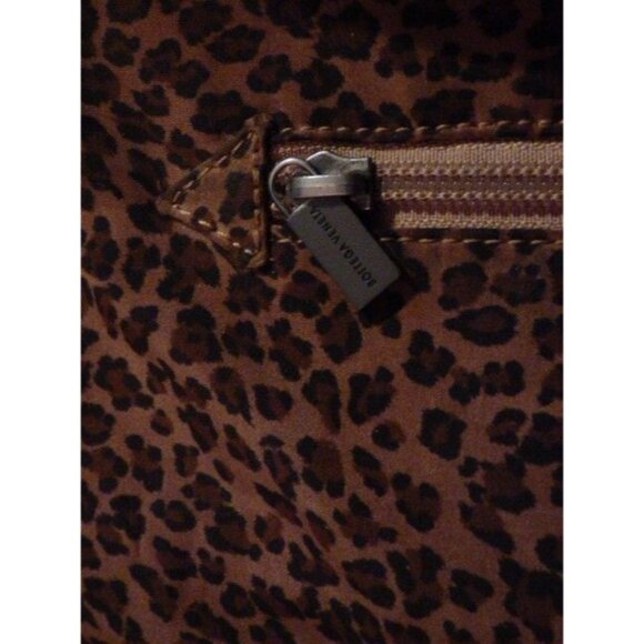 Bottega Veneta Vintage Tote Animal Leopard Print Silk And Leather - Picture 8 of 12